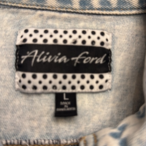 Alivia Ford's Women's (Juniors) Blue Jean Star Embroidery Jacket Size large - Picture 7 of 9